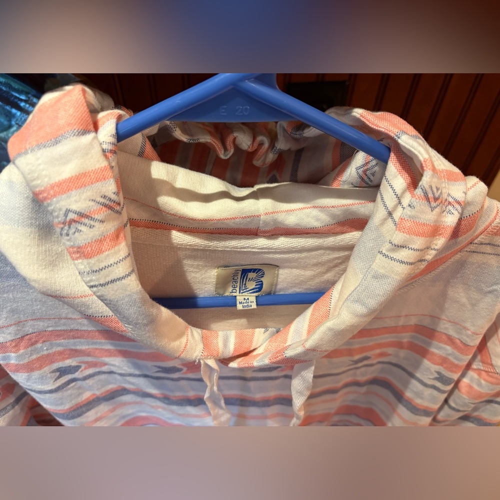 BEACHLY Surf Striped Men’s printed hoodie shirt Med NEW NWT - Picture 5 of 9